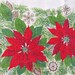 1970s Large Christmas Tablecloth  Red Poinsettias Pine image 0