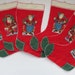Three DIY Quilted Christmas Craft Stocking Fabric Panels  A image 0