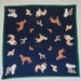 Dog Lovers Silk Scarf by Elaine Gold  Navy Blue Tan Gray  image 0