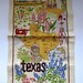 1980s Texas State Towel  Texas Map Souvenir Tea Dish Towel  image 0