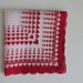 1970s Valentine Handkerchief Hankie Hanky  Red White Hearts  image 0