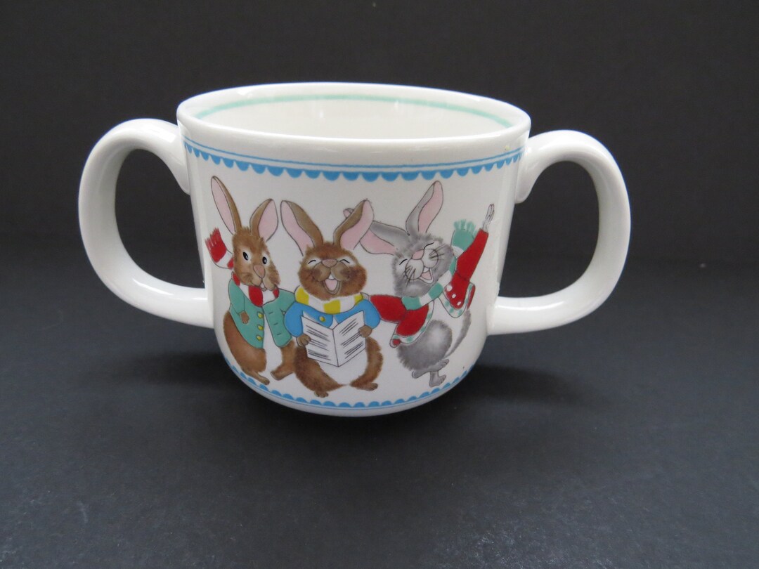 Mikasa Do Re Mi Baby Toddler Bunny Rabbit Cup Childs Ceramic Double