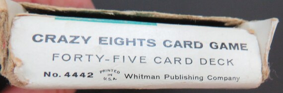 1951 Crazy Eights Playing Cards by Whitman - COMPLETE Full Deck