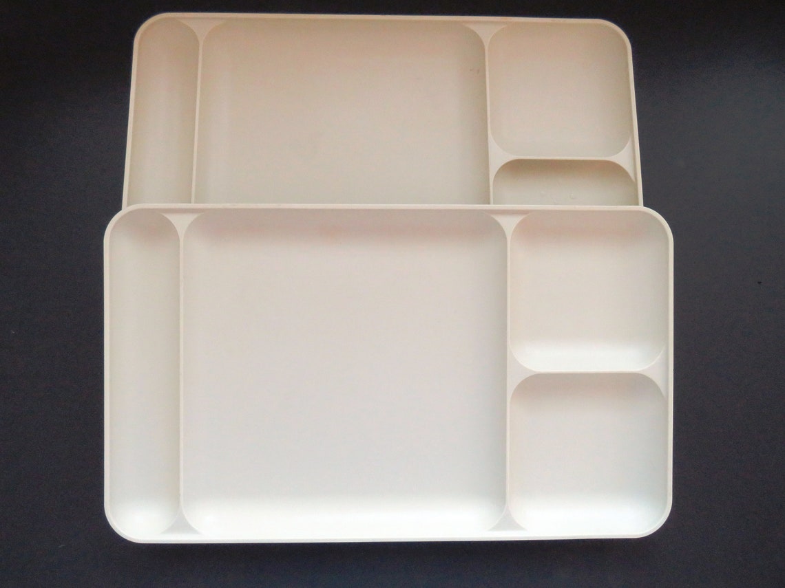 1980s Tupperware Divided Cafeteria Lunch Trays Set of 2 Etsy