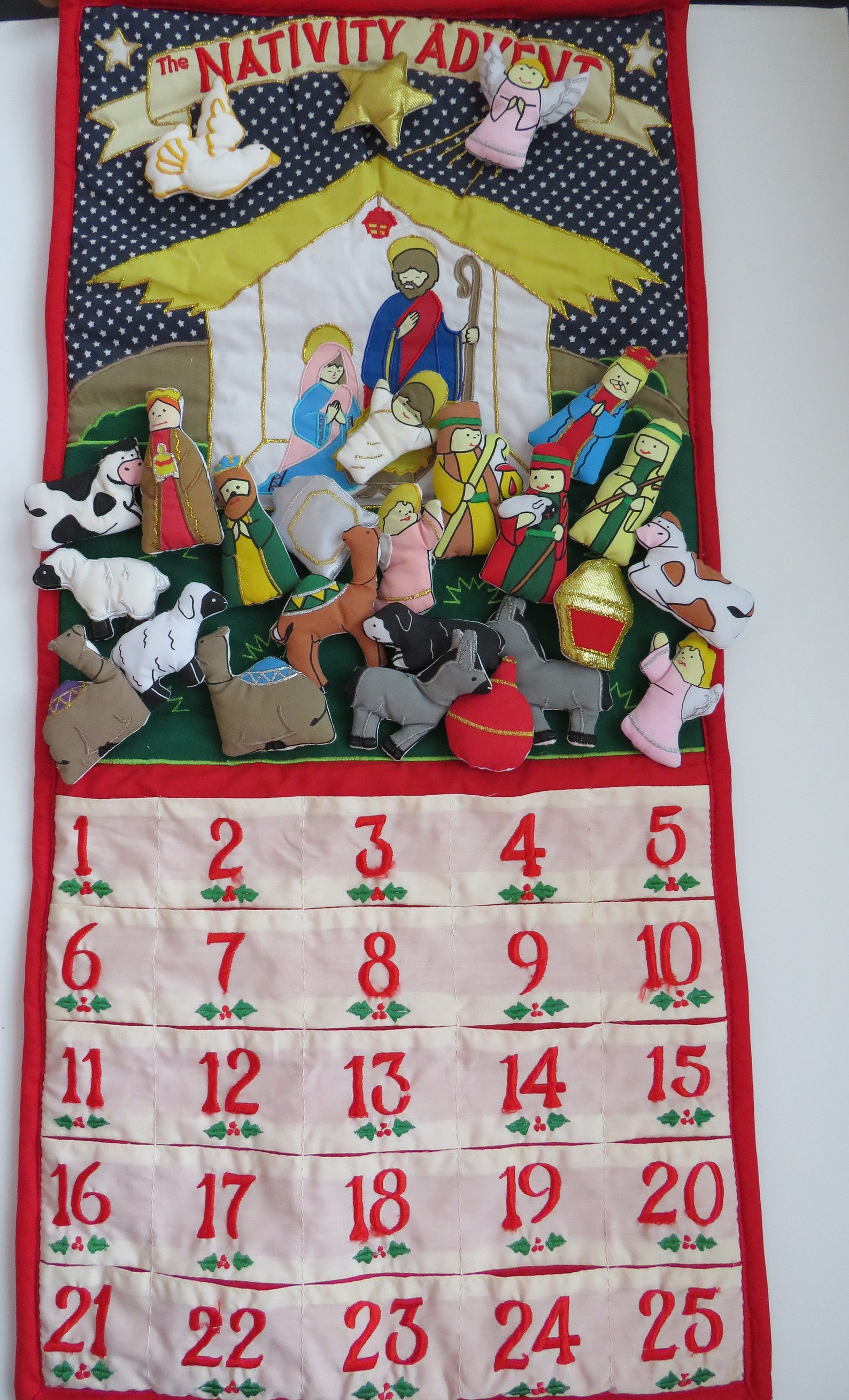 The NATIVITY Fabric Advent Calendar 24 Fabric Pocket Fillers Etsy