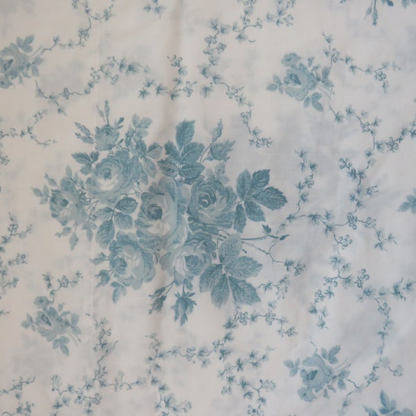 Laura Ashley Valance - Sophia Blue Turquoise Floral - Curtains Drapes Window Covering - Shabby Chic - French Country  Cottage Chic - Fabric