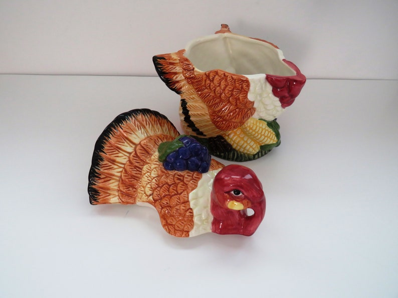 Vintage Turkey Serving Bowl Thanksgiving Decor Table Etsy