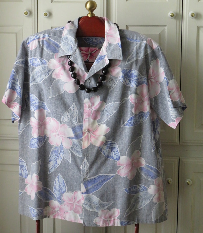 1970s Mens Hawaiian Aloha Shirt by Kai Nani Size XL Pink - Etsy