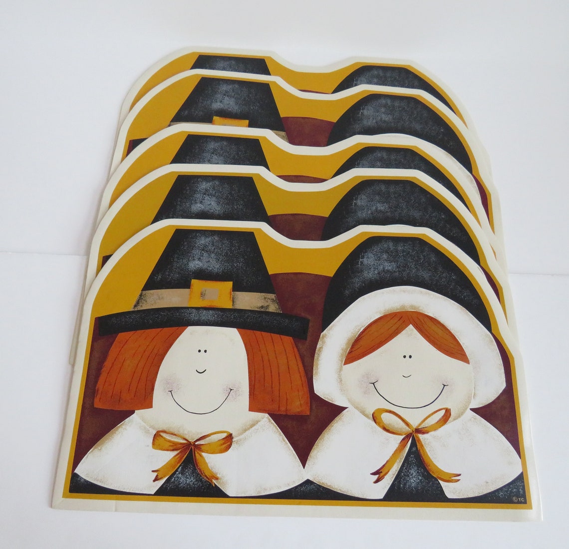 1980s Vinyl Thanksgiving Placemats by TC Set of 5 Man Etsy