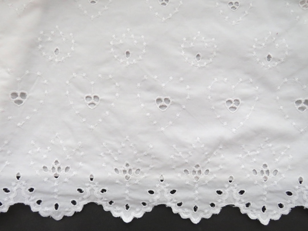 Vintage WHITE Queen Dust Ruffle by Croscill - Embroidered Eyelet ...