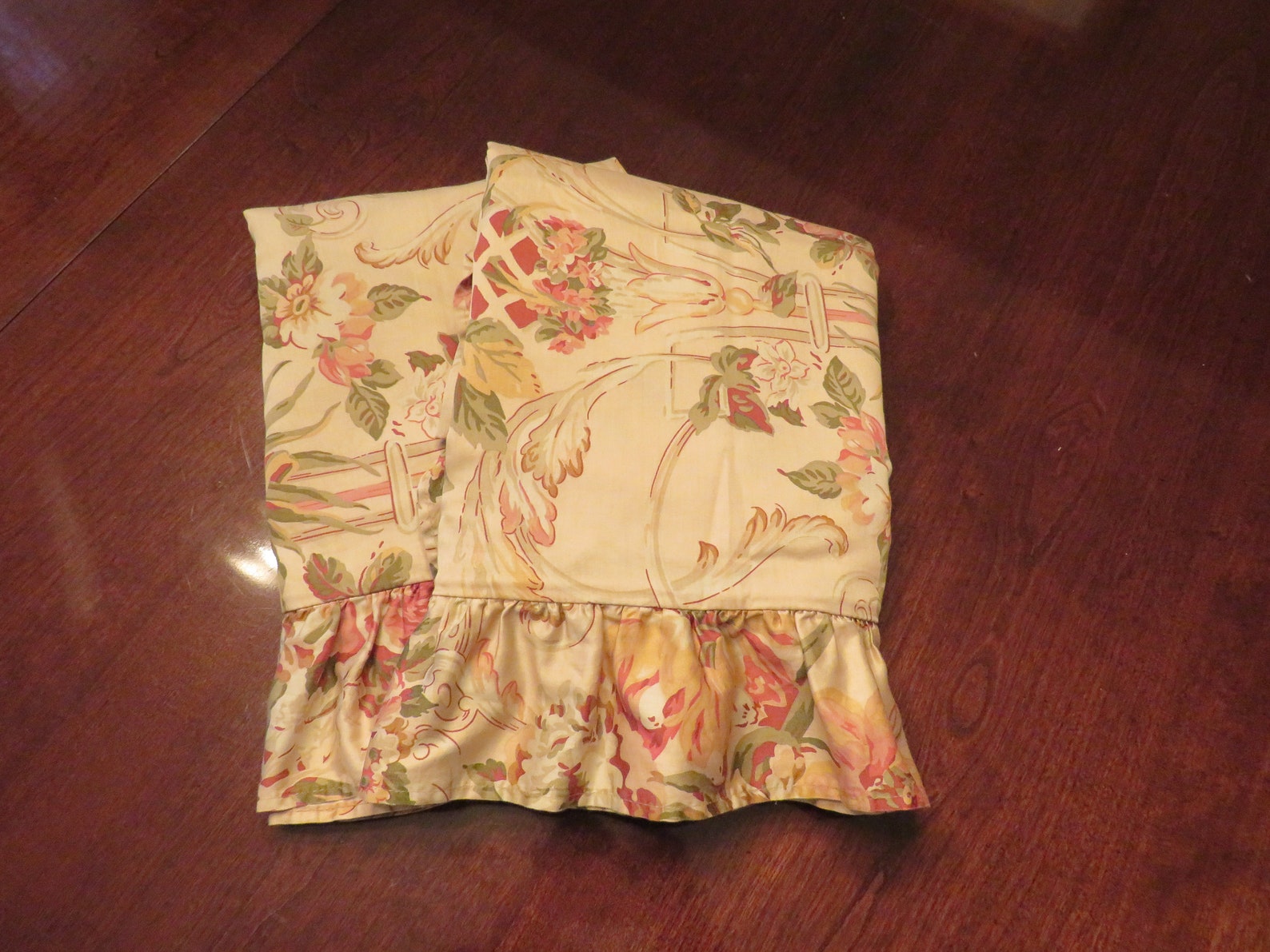 Pair Ralph Lauren KING Pillow SHAMS Ruffled Hems Guinevere Etsy