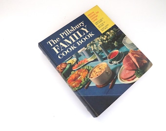 The Pillsbury Family Cookbook - 1963 5 Ring Hard Cover Binder Blue Yellow Cook Book - Meal Recipes Food Prep - Collectible - Chef Gift