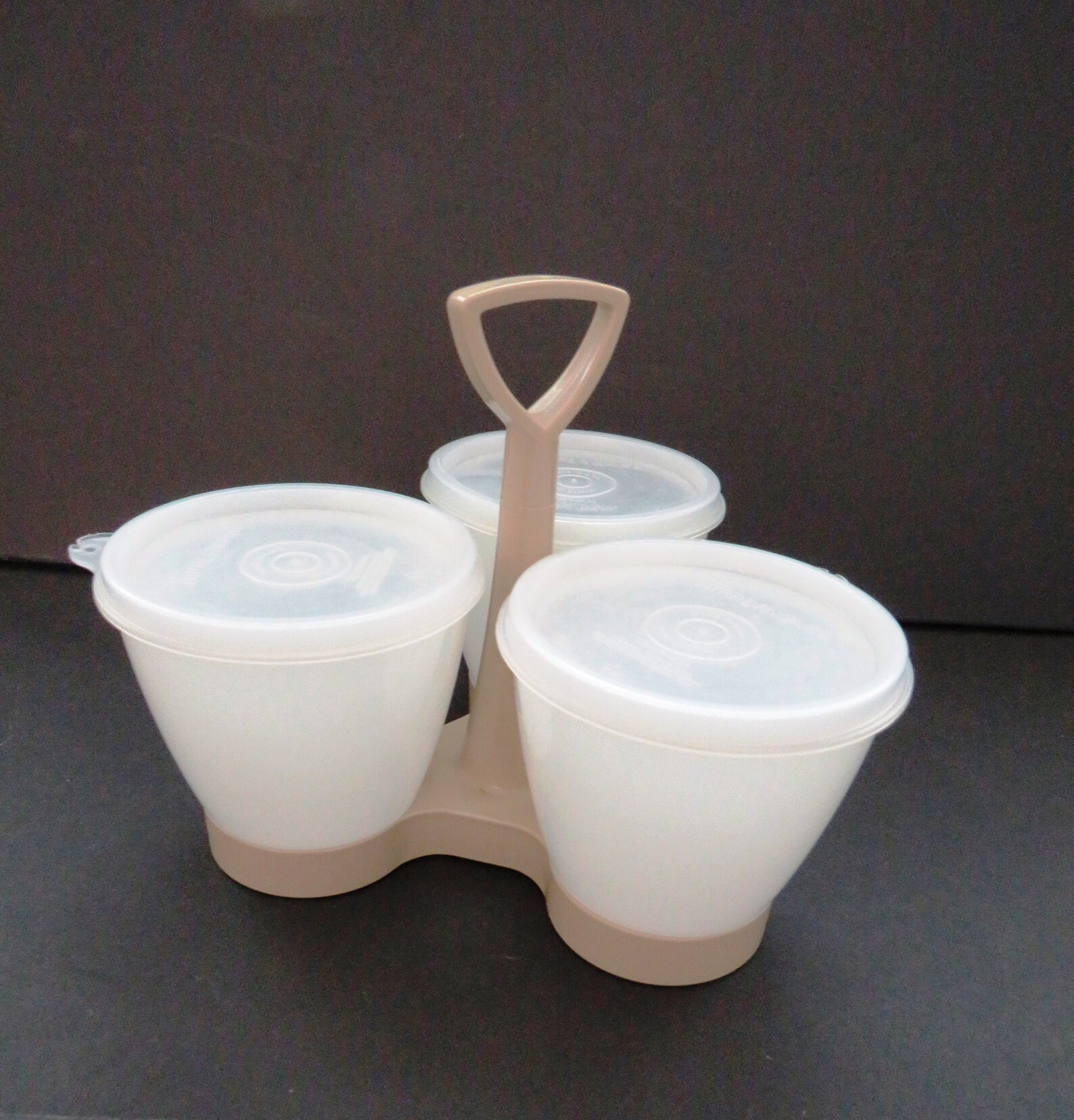 1970s Tupperware Condiment Caddy Serve N Store Caddy 3 Bowls Etsy