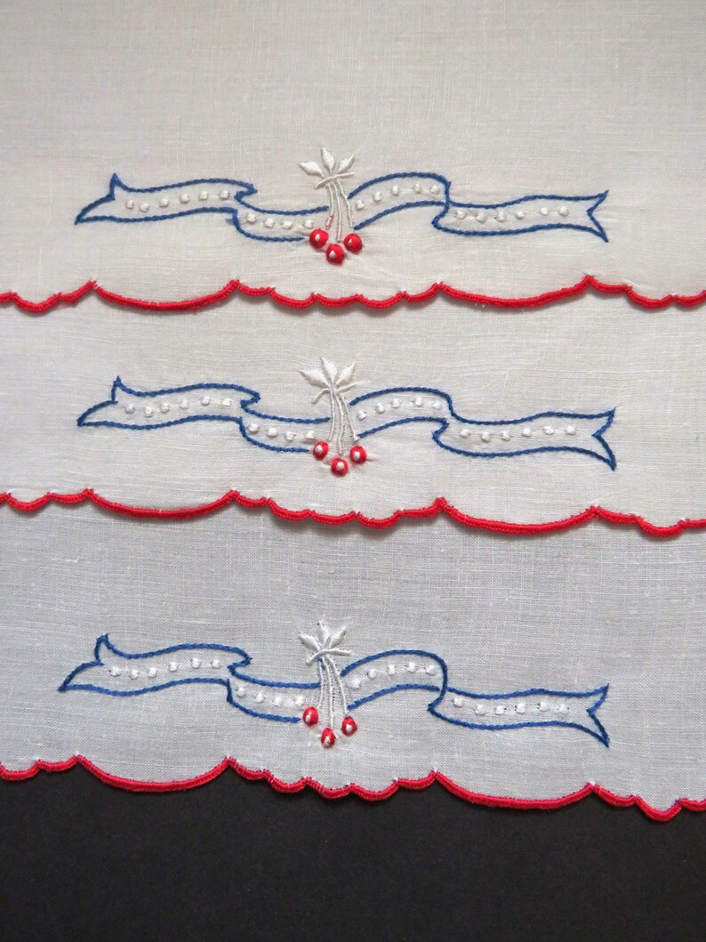 MADEIRA Hand Embroidered Cocktail Napkins Set of 6 Etsy