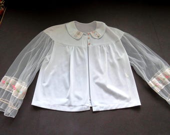 Camisola azul-clara dos anos 60 da Luxite - Tamanho pequeno - Roupa de dormir azul rendada - Lingerie feminina vintage - Ideal para lua de mel ou chá de panela - Presente