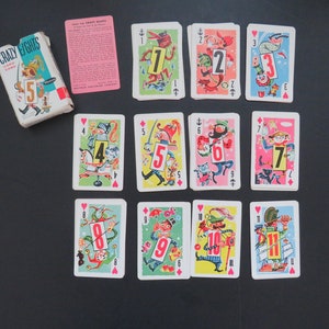 1951 Crazy Eights-speelkaarten van Whitman - VOLLEDIG volledig gestileerde Crazy 8s-personages - kindergames Family Game Night - verzamelobject