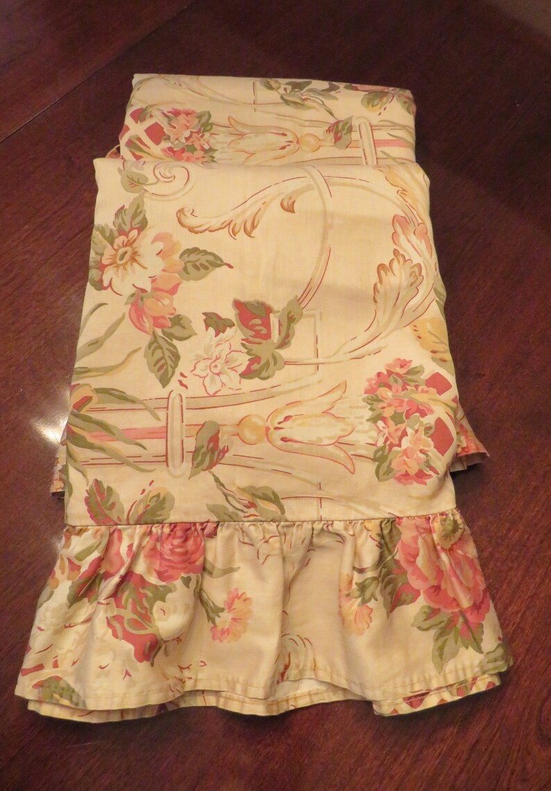 Pair Ralph Lauren KING Pillow SHAMS Ruffled Hems Guinevere Etsy