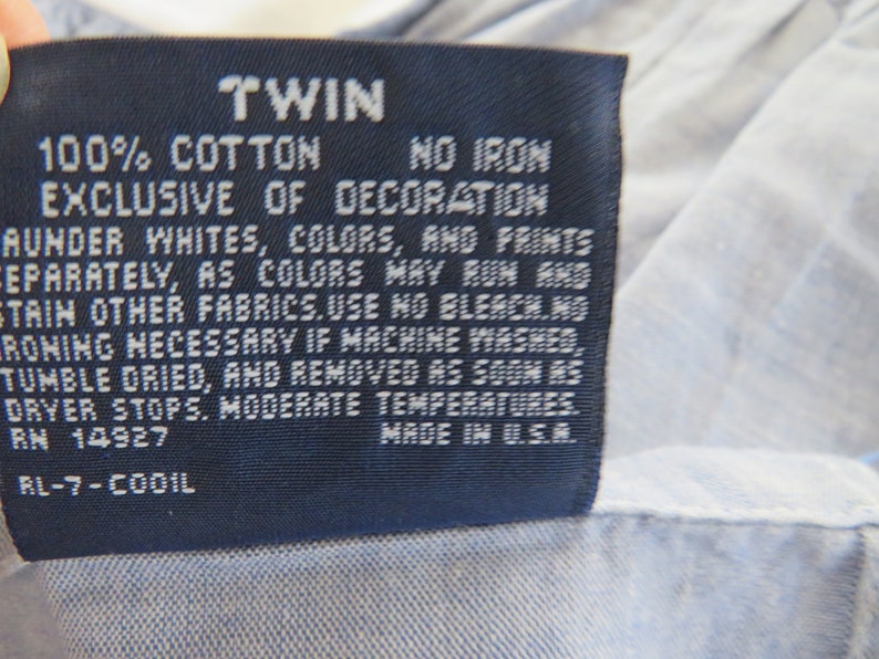 Ralph Lauren Twin Dust Ruffle Light Blue Chambray Bedskirt Etsy