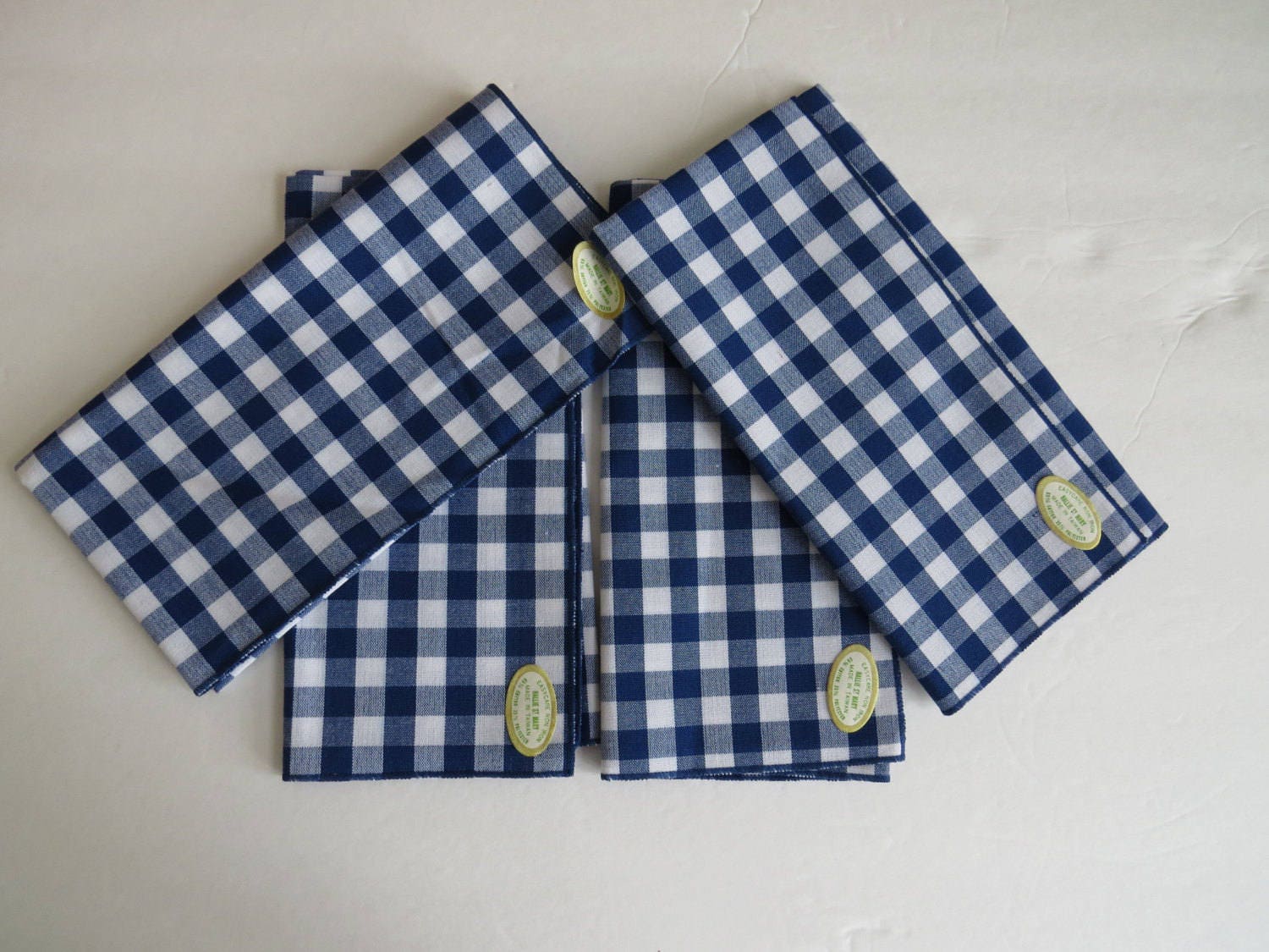 Navy Blue and White Gingham Cloth Napkins - Weddings, Parties, Everyda –  ChowwithMe