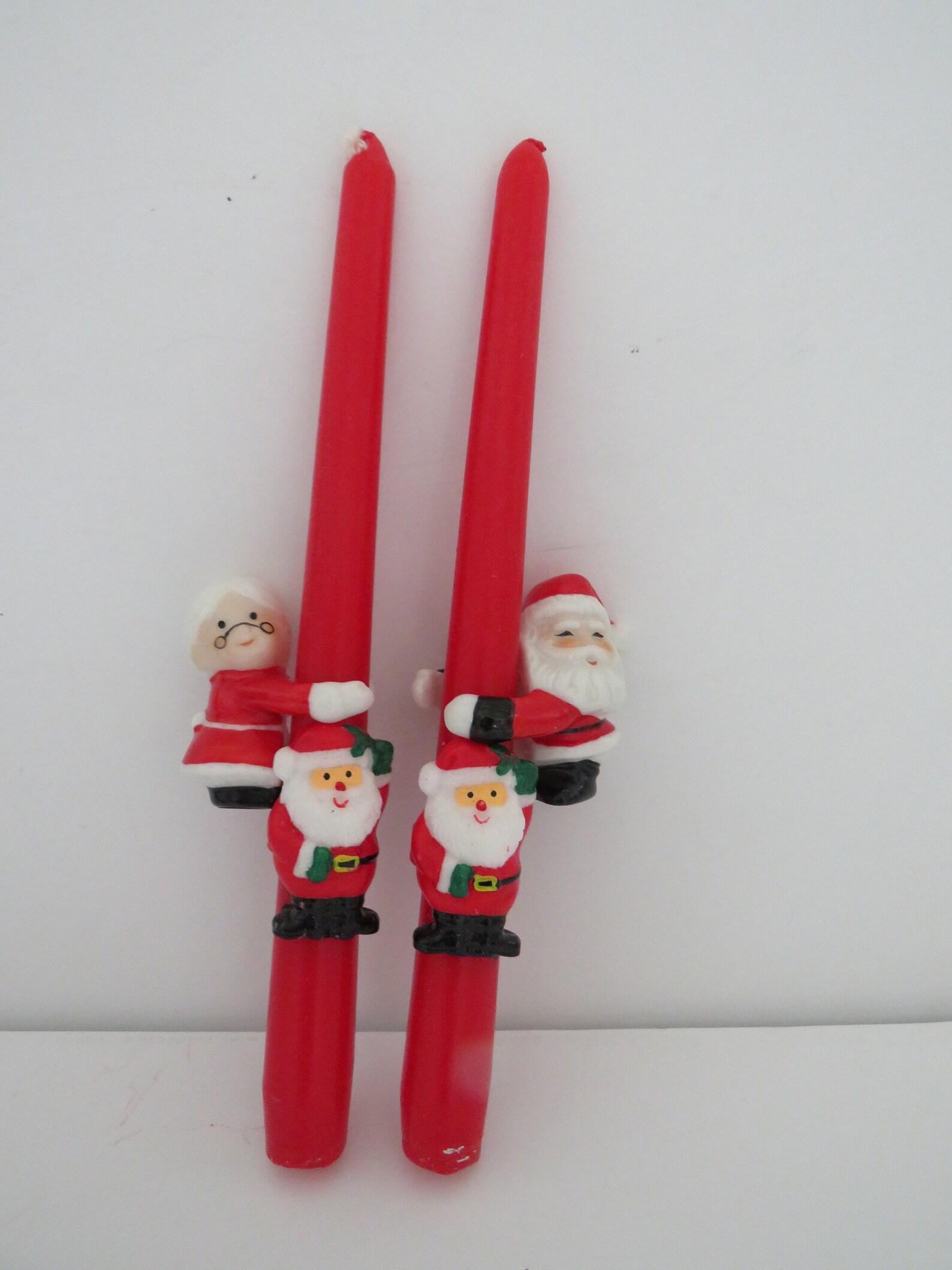 Santa Claus Mrs Claus Candle Huggers Ceramic Christmas Taper Etsy