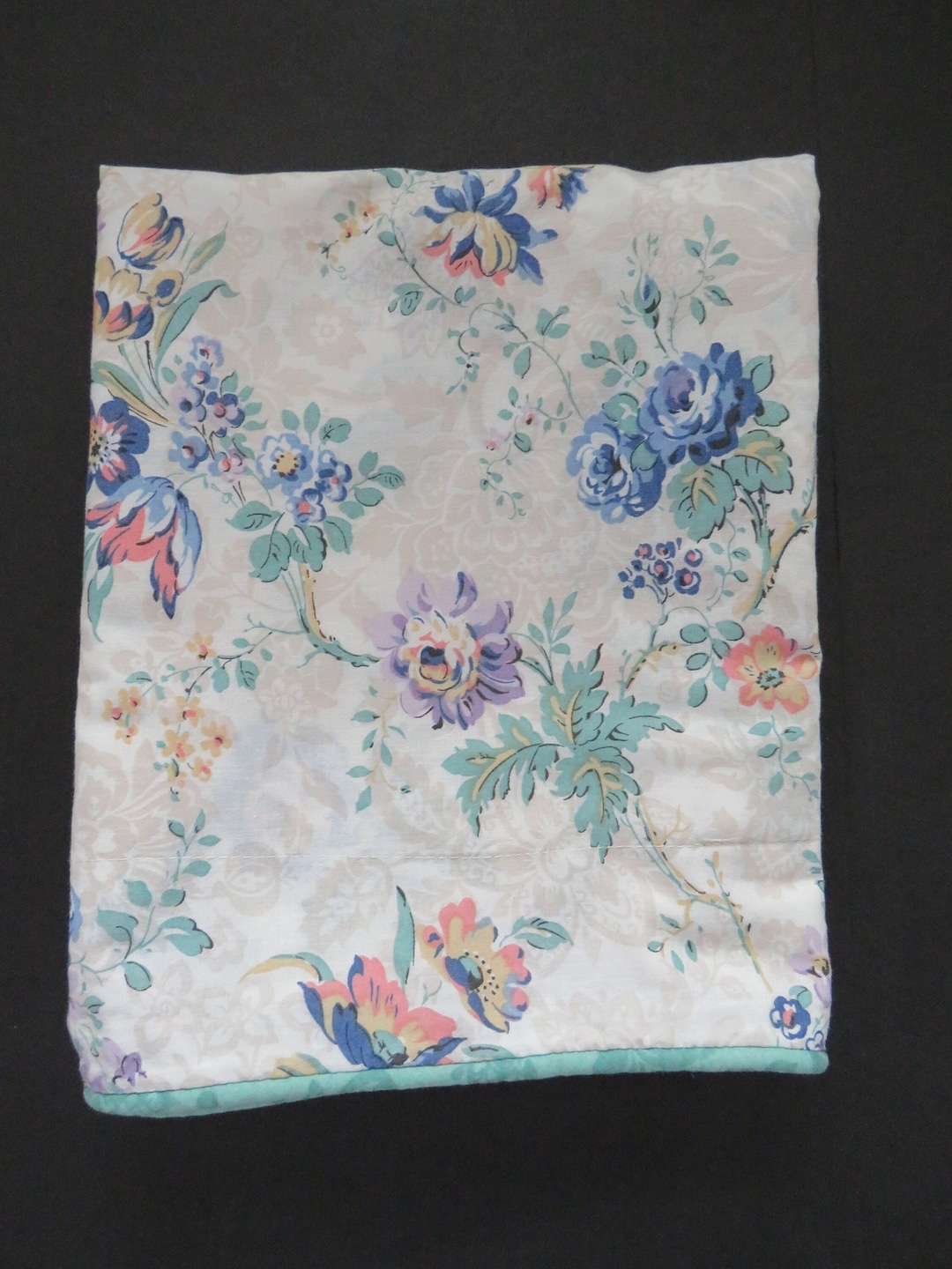 Laura Ashley KING Floral Pillow Sham Lavender Blue Pink Green Beige