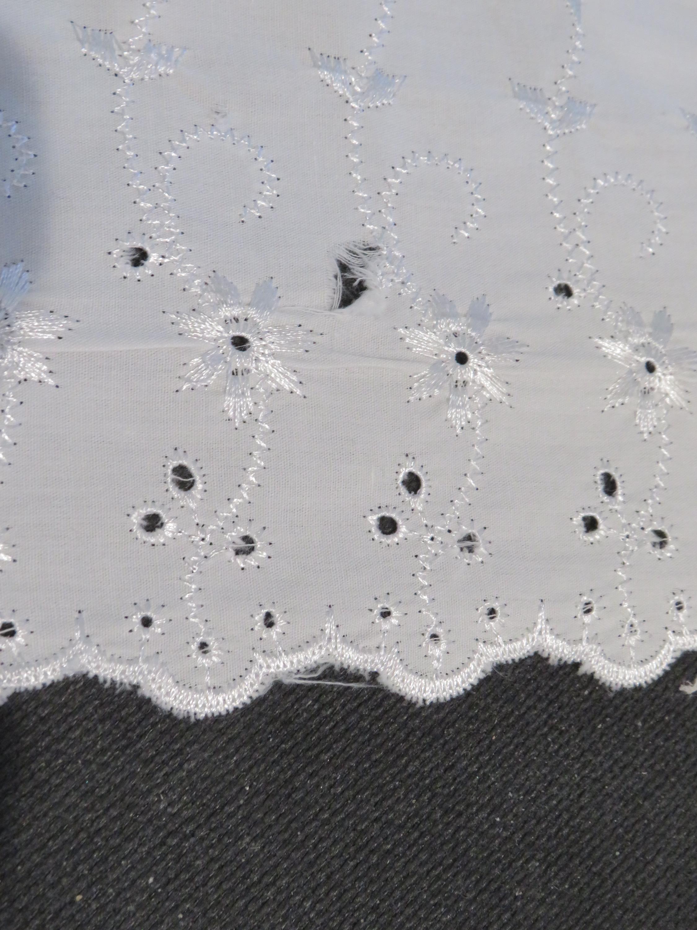Vintage QUEEN Dust Ruffle - off White Embroidered Eyelet Bedskirt ...