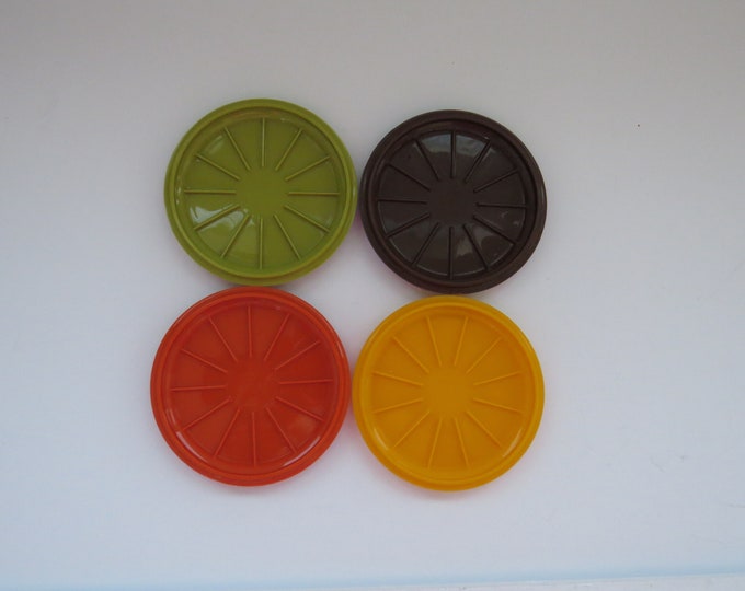 1970s Retro Tupperware Drink Coasters Set of 4 Stackable Etsy