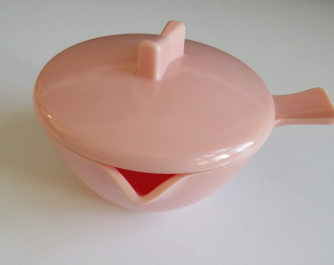 1960s Pink Atomic Sugar or Creamer Bowl by Sun Valley 2 Piece Pink