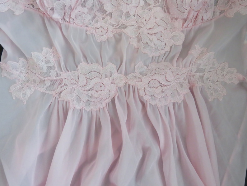 1950s Long Sheer Light Pink Nightgown by Vanity Fair Size 34 - Etsy