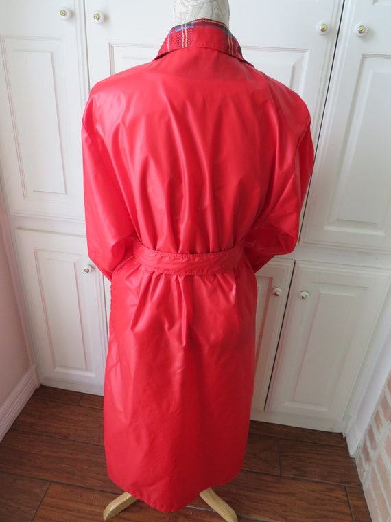 1980s Vintage Red Nylon Rain Coat by Aqua Sheen Sz … Gem