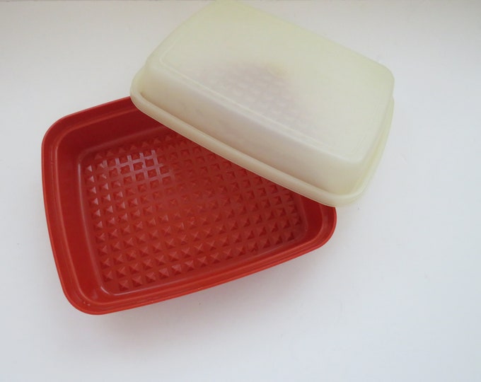 Tupperware Small Season Serve Marinade Container Orange Plastic Food