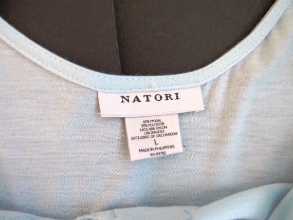 1990s Long Baby Blue Nightgown by Natori - Size M… - image 7