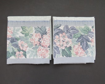 PAIR Laura Ashley Standard Pillowcases - Ashbourne Pink Hydrangea - Green Pink Floral Vintage Bedding - Retired Laura Ashley - AS IS