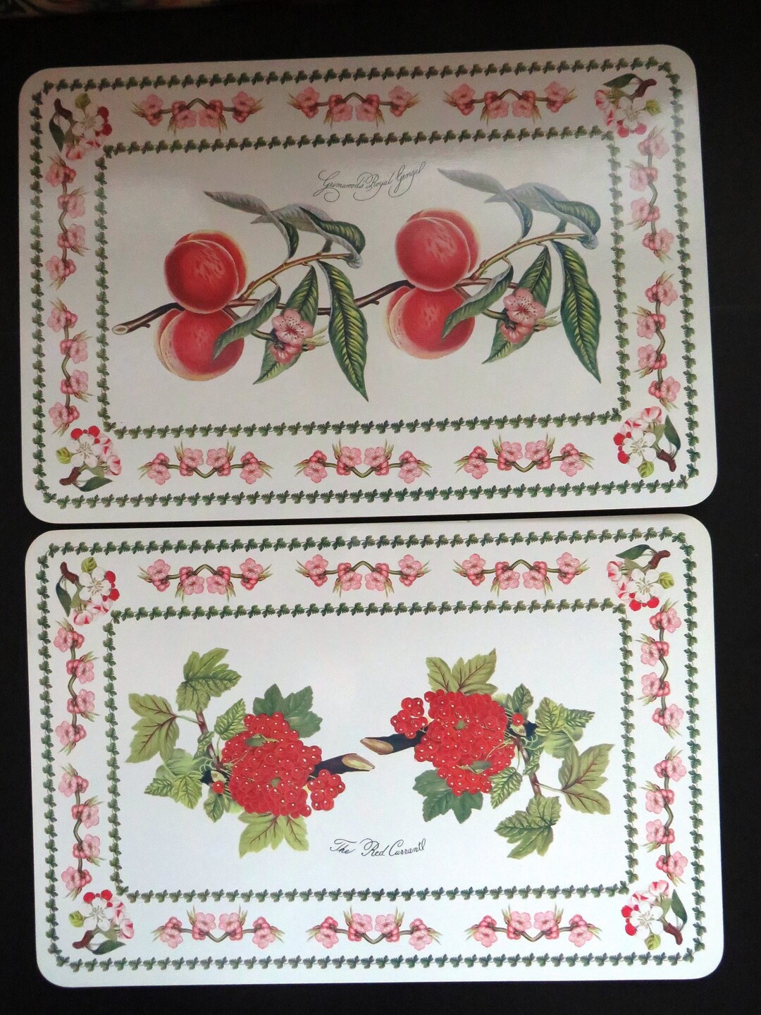 2 Portmeirion POMONA BLOSSOM Placemats Fruit Themed Dinner Size