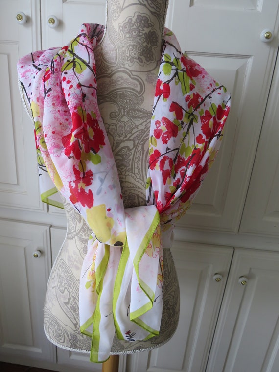 1970s Large Square Floral Scarf Wrap by VERA Neum… - image 2