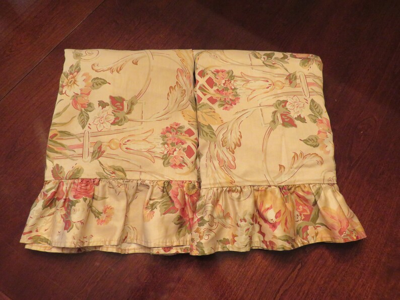 Pair Ralph Lauren KING Pillow SHAMS Ruffled Hems Guinevere Etsy