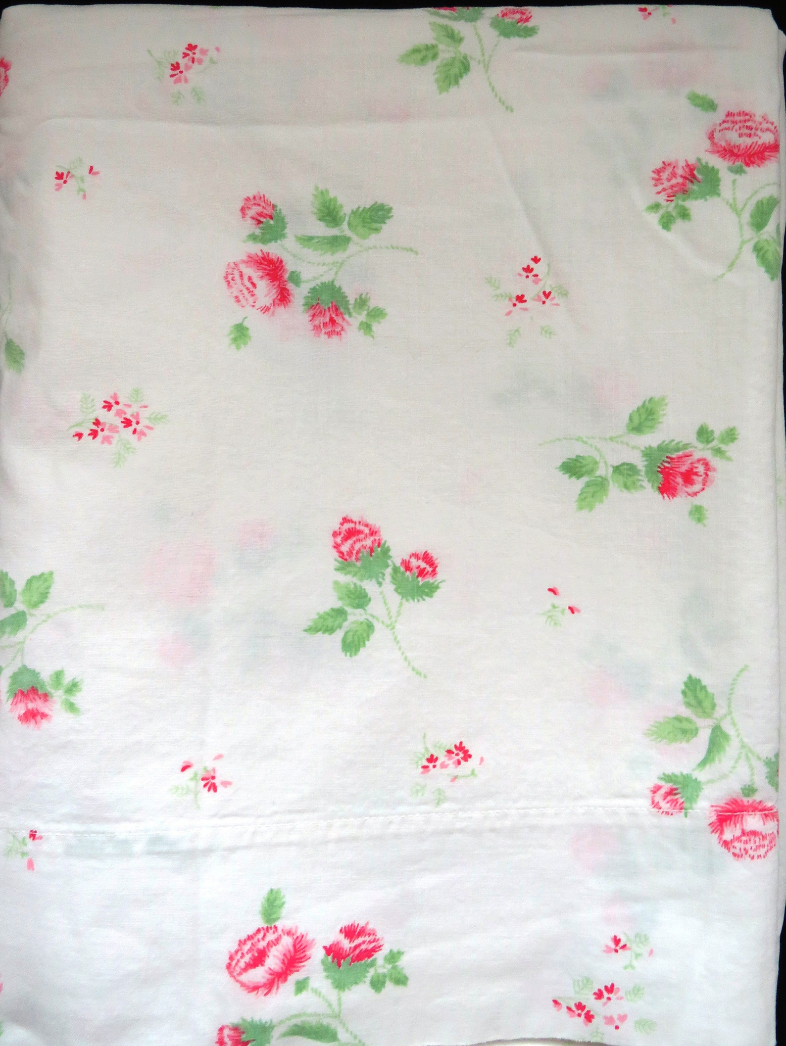 1980s Full Double Flat Floral Sheet by Springs Pink - Etsy