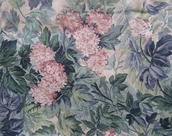 ONE Laura Ashley Standard Size Pillow Sham - Ashbourne Hydrangea - Green Pink Floral - Vintage Bedding Linens