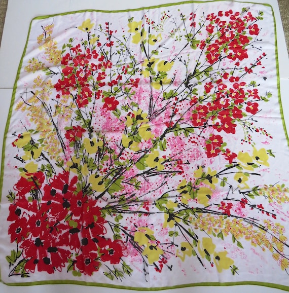 1970s Large Square Floral Scarf Wrap by VERA Neum… - image 1