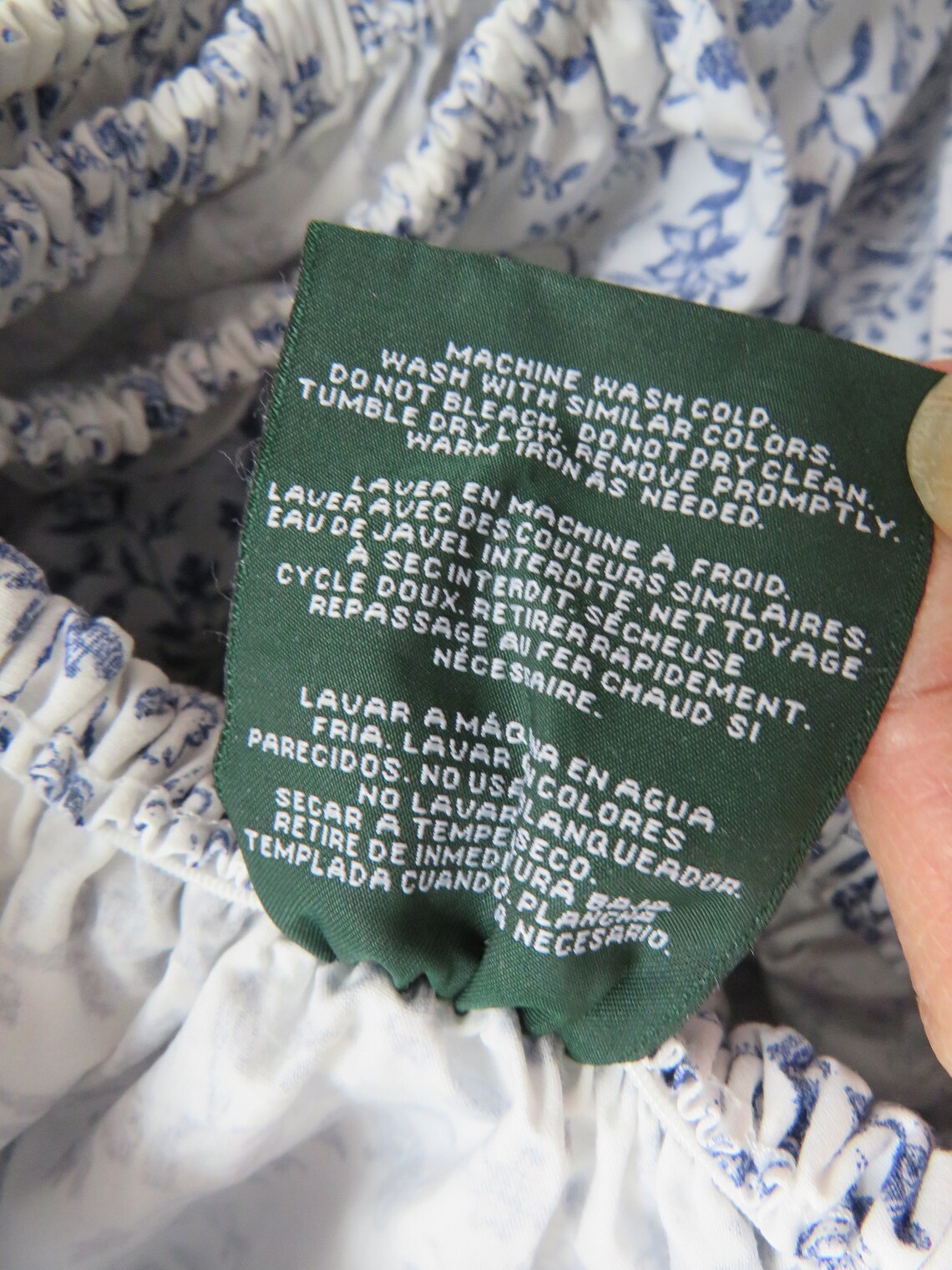 Ralph Lauren TWIN Fitted Sheet Dark Blue Floral Print Single - Etsy