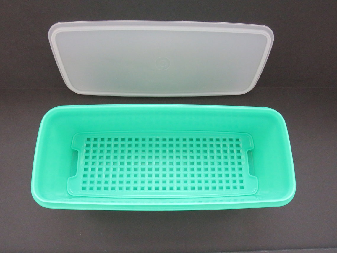 1960s Vintage Tupperware Celery Keeper 3 Pc Green Set Etsy