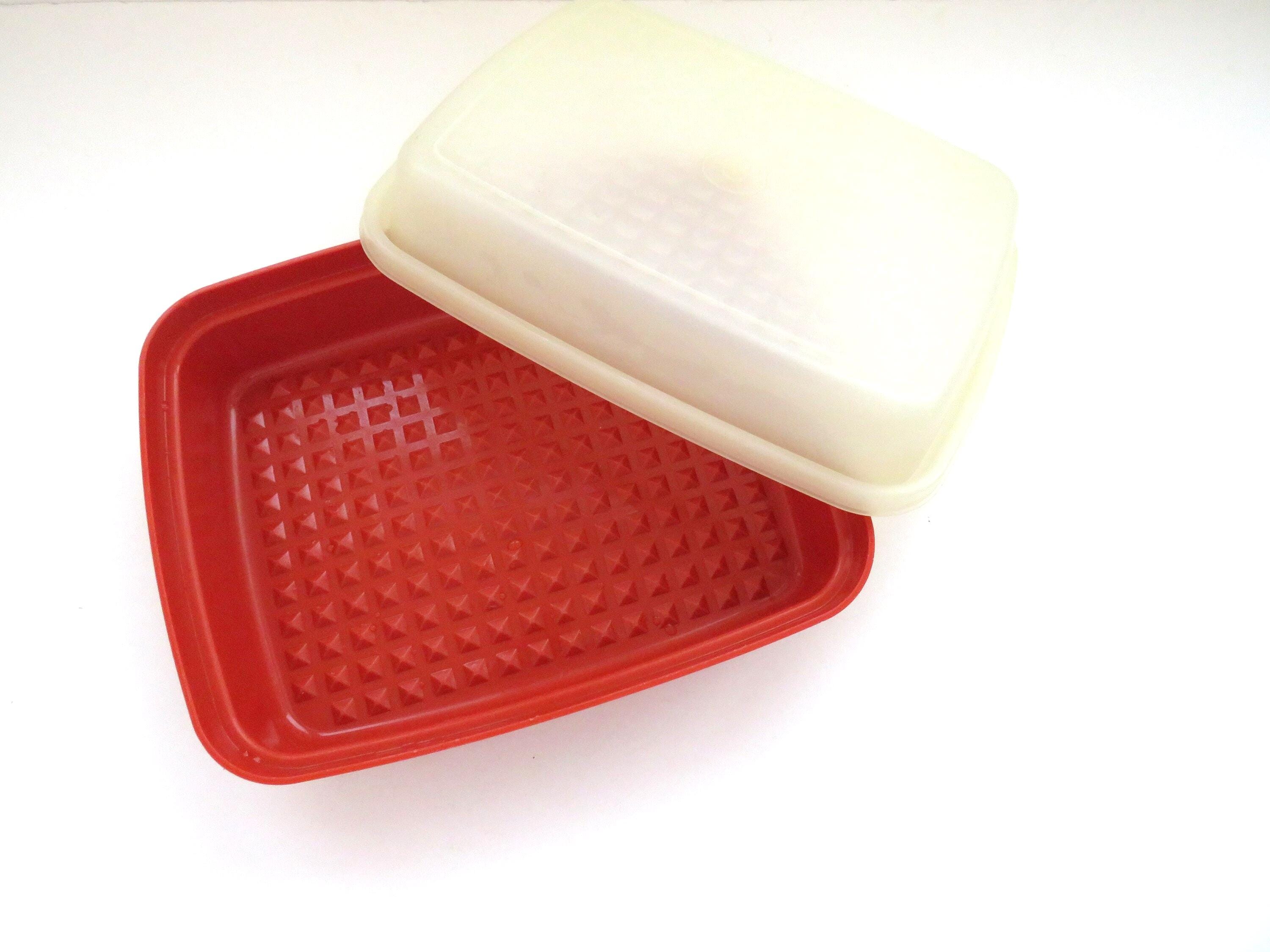 1970s Tupperware Small Season Serve Marinade Container - Orange