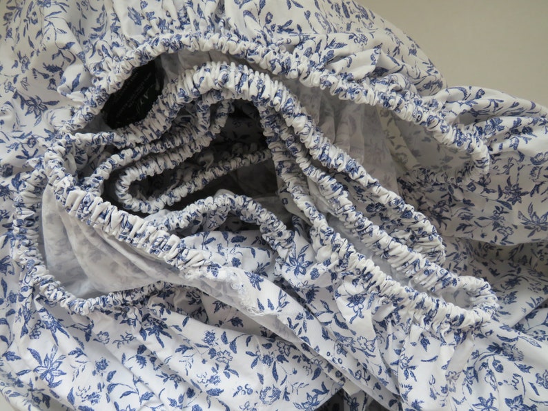 Ralph Lauren TWIN Fitted Sheet Dark Blue Floral Print Single - Etsy