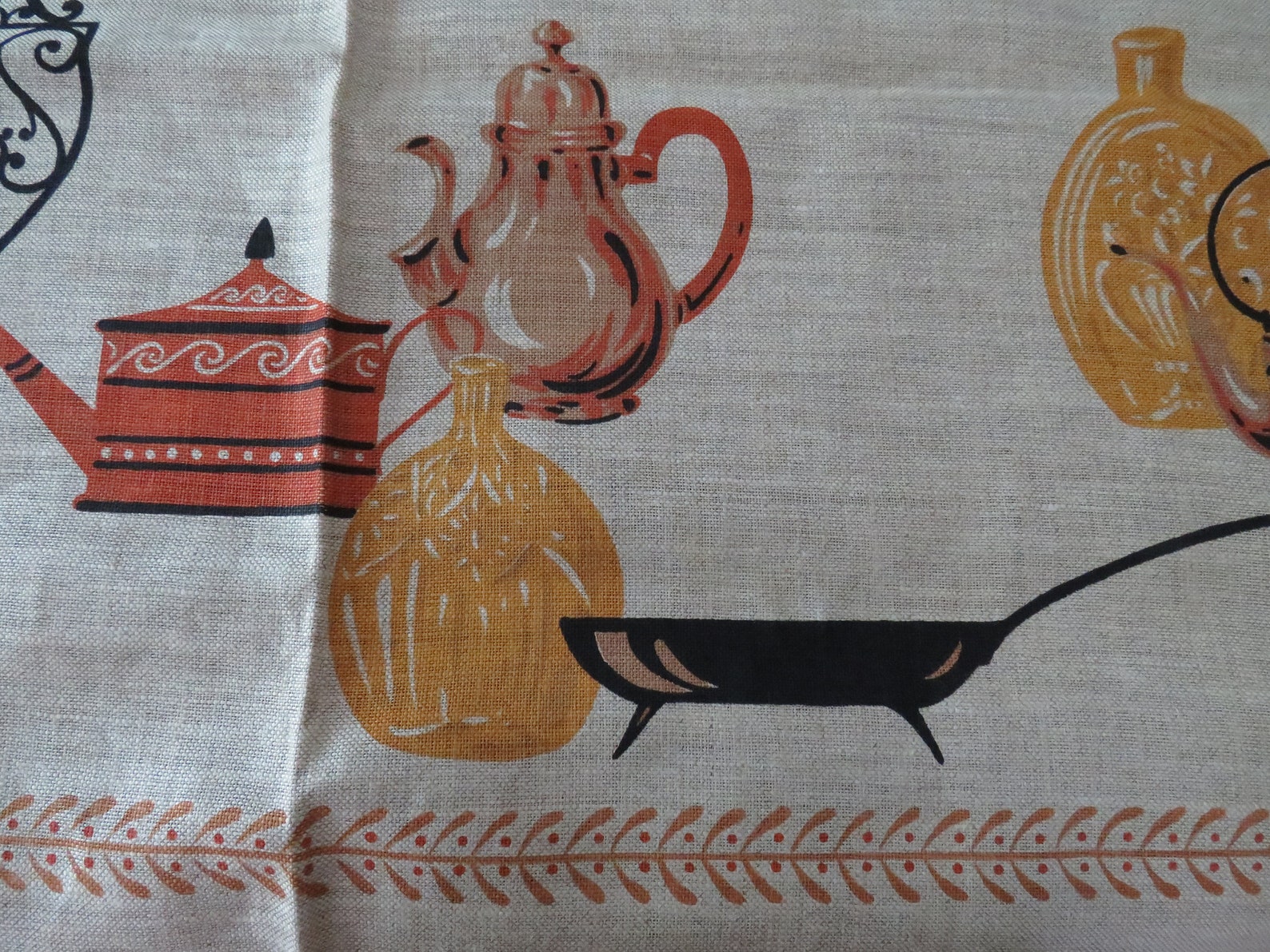 1950s SQUARE Novelty Tablecloth by Victory KB Cozy Kitchen Etsy