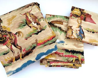 Set di lenzuola singole vintage da 3 pezzi - Federa con angoli per cuscino singolo - Biancheria da letto western - Biancheria da letto a tema cowboy, cowgirl, rodeo, cavalli e lazo