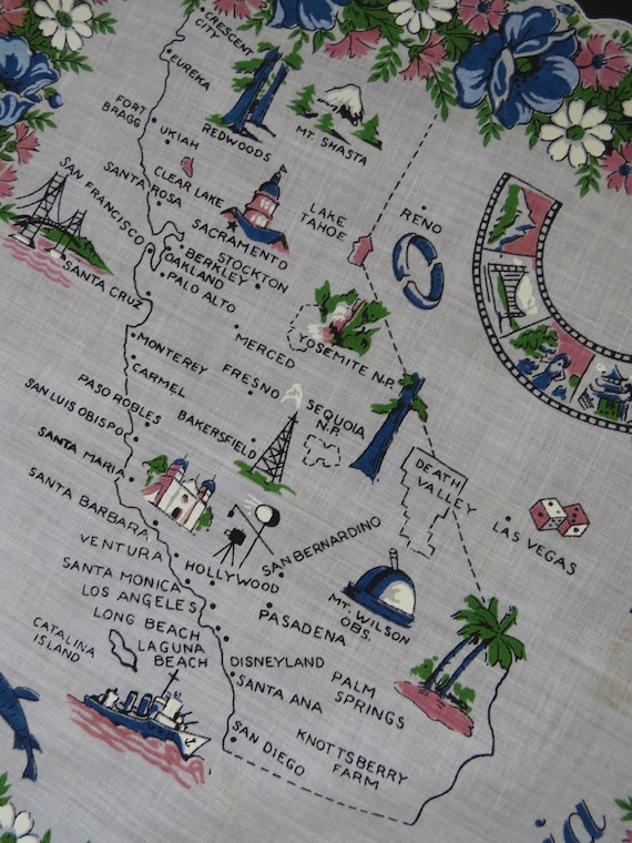 1960s California State Handkerchief - California … - image 4