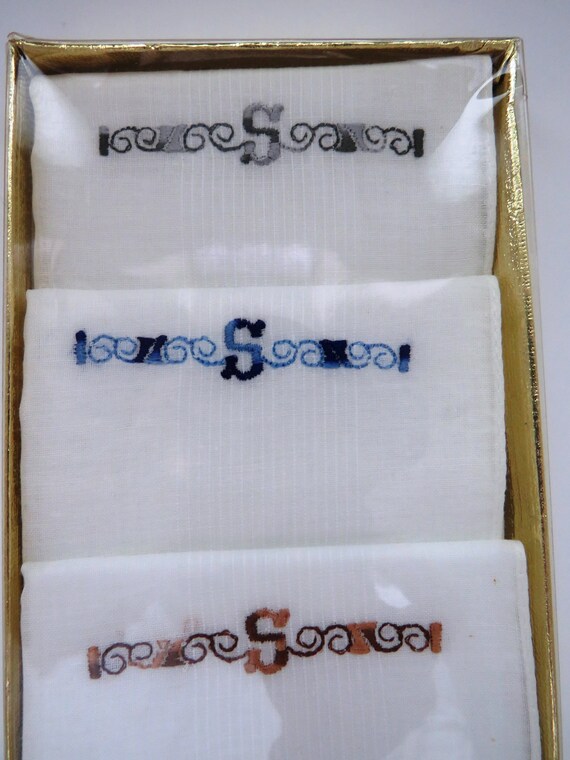 Mens Vintage Initial Letter S Handkerchiefs Set of … Gem