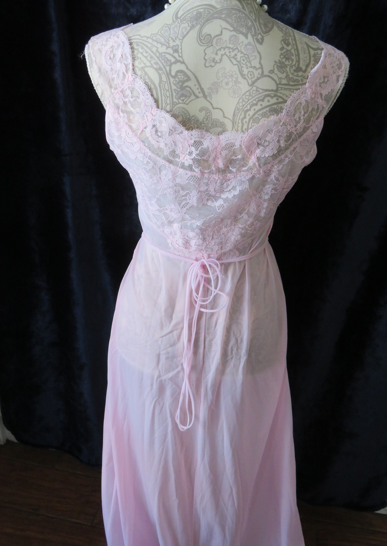 1950s Long Sheer Light Pink Nightgown by Vanity Fair Size 34 - Etsy