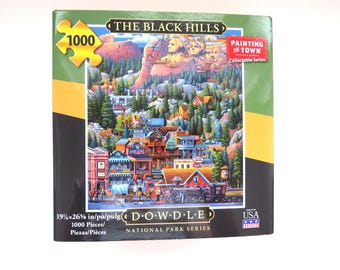 Mount Rushmore The Black Hills 1000 Piece Dowdle Puzzle - Brand NEW Sealed Puzzle Bag - National Park Series Painting the Town - Family Gift