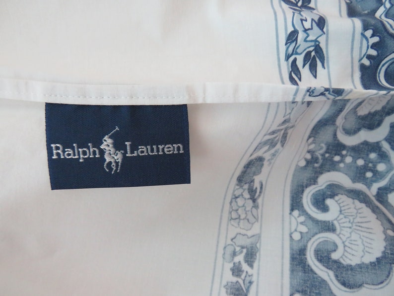 Ralph Lauren TWIN Dust Ruffle Jonquil Border on Solid White Etsy